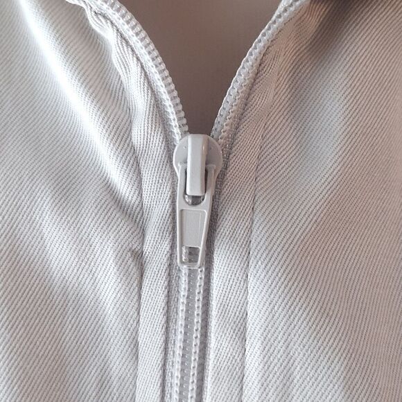 Vintage Haband Men's Size Large Solid Cream Full Zip Jacket with Pockets - Picture 11 of 16